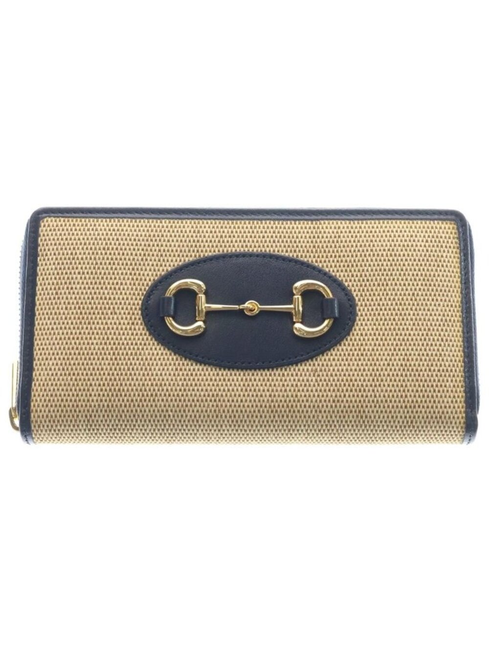 Gucci Horsebit Round Zip Wallet Beige
